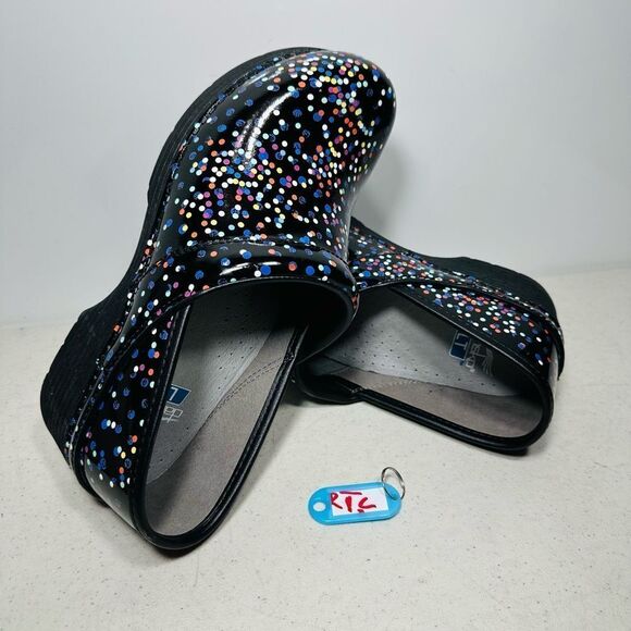 DANSKO LT CONFETTI PATENT CLOGS size 39-8 - Picture 1 of 7